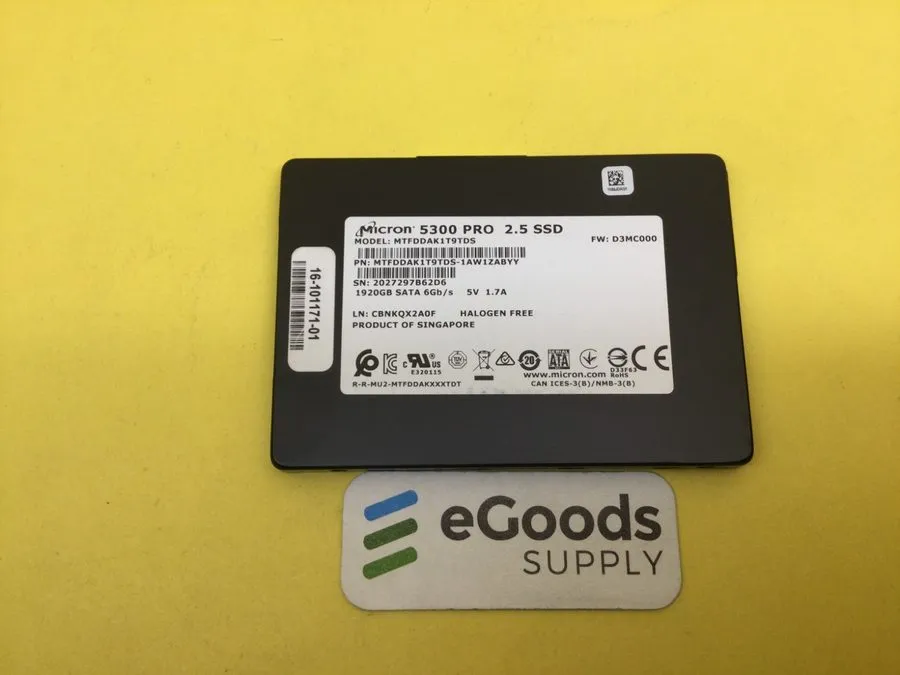 SSD-накопитель Micron 5300 PRO 1.92TB 2.5" SATA SSD MTFDDAK1T9TDS with low life 