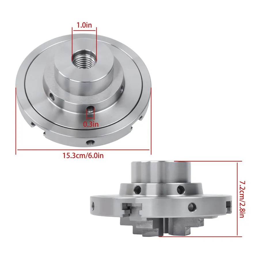 Режущий инструмент LABLT 6" 4-Jaws Self-Centering Lathe Chuck Steel 1"×8TPI Thre