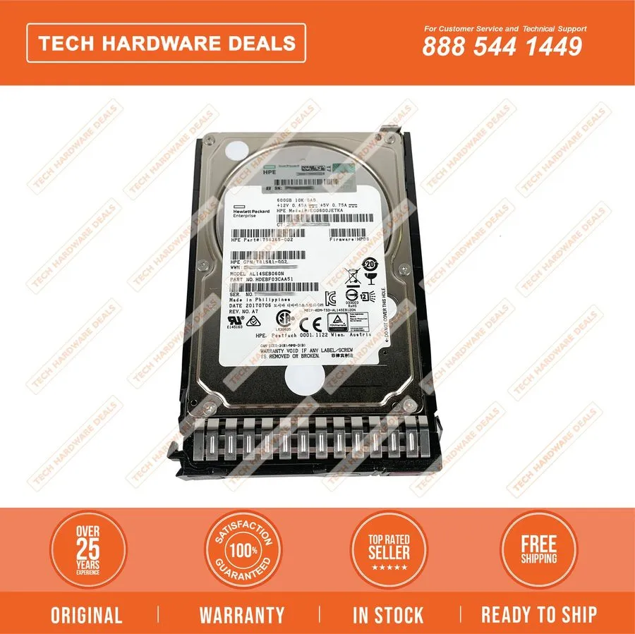 Жёсткий диск HPE 781577-001 600GB 12G SAS 10K 2.5in SC ENT HDD 100% Health