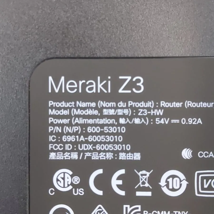 Маршрутизатор Cisco Meraki Z3-HW Z3 Teleworker Gateway WiFi 5 VPN Router Firewal