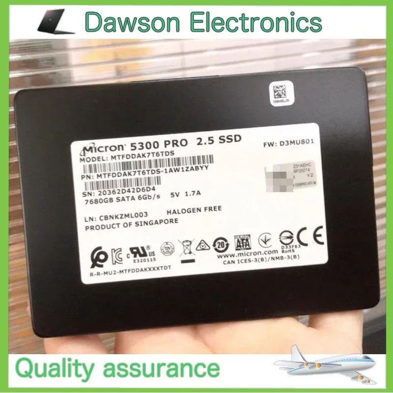 SSD-накопитель Micron 5300 PRO 7.68TB 2.5" SATA 6Gb/s SSD MTFDDAK7T6TDS-1AW1ZABY