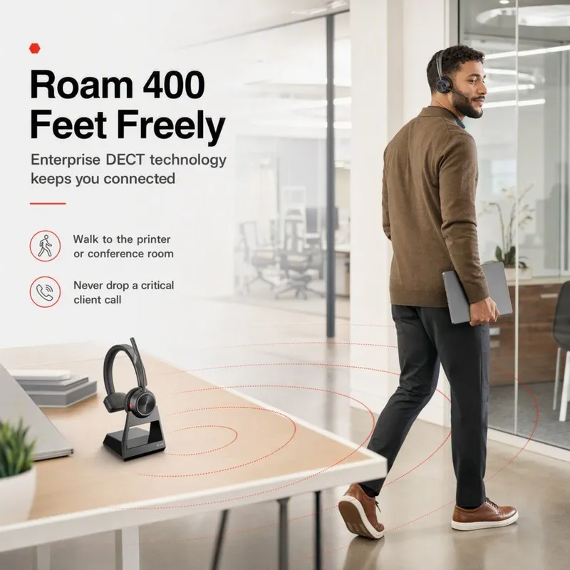 VoIP-шлюз HP Poly Savi 7210 Office DECT Wireless Mono Headset 7W6D4AA#ABA 213010 — фото лота 2