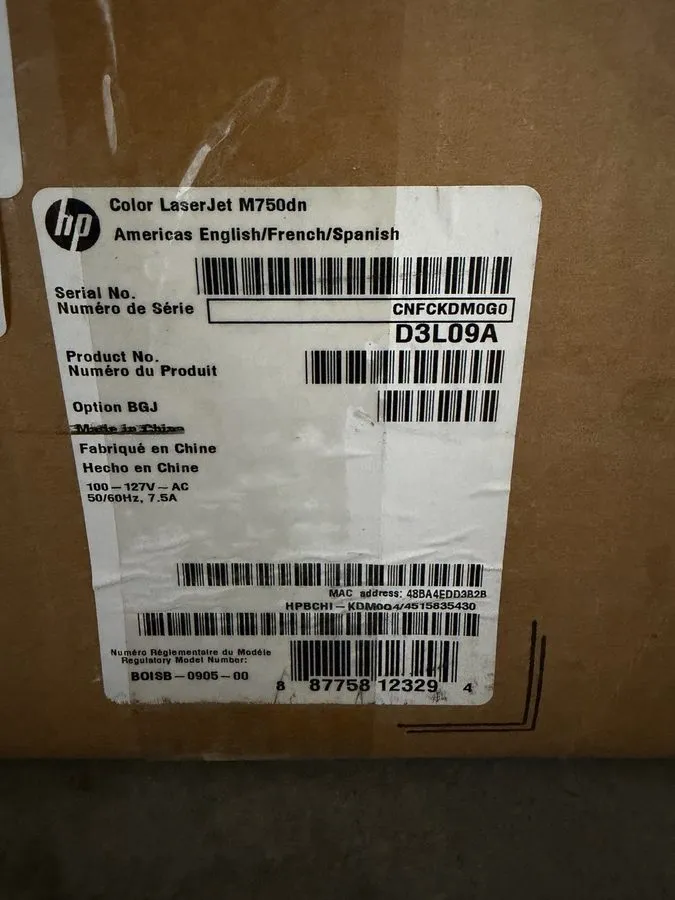 Лазерный принтер HP Color LaserJet Enterprise M750dn Laser Printer D3L09A (11x17 — фото лота 1