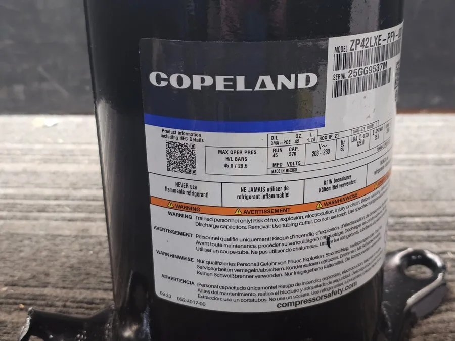 Компрессор COPELAND ZP42LXE-PFV-800 42k BTU 3.5 1Phase 208- 230 Scroll Compresso