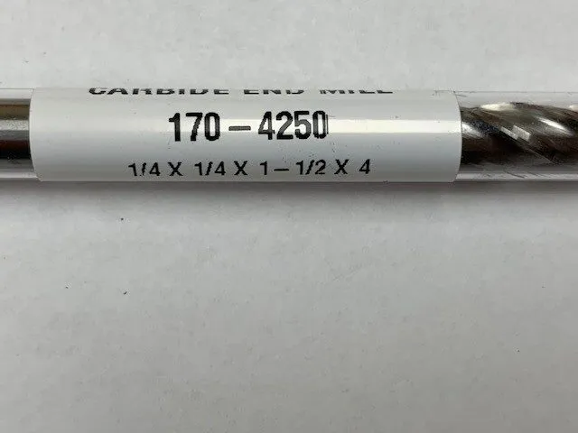 Режущий инструмент 1/4" (.250") 4 flute EXTRA LONG CARBIDE End mill USA 170-4250