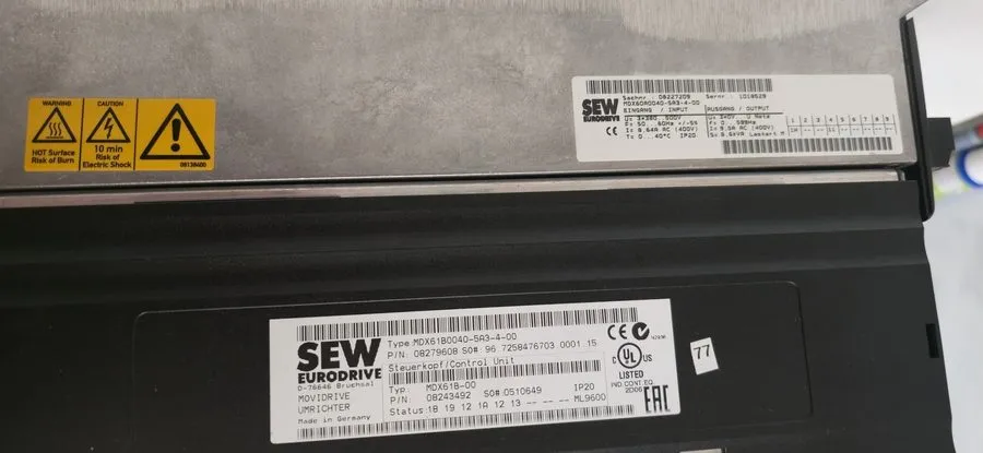 Частотный преобразователь SEW MDX61B0040-5A3-4-00 MOVIDRIVE B Inverter Drive 4kW — фото лота 1