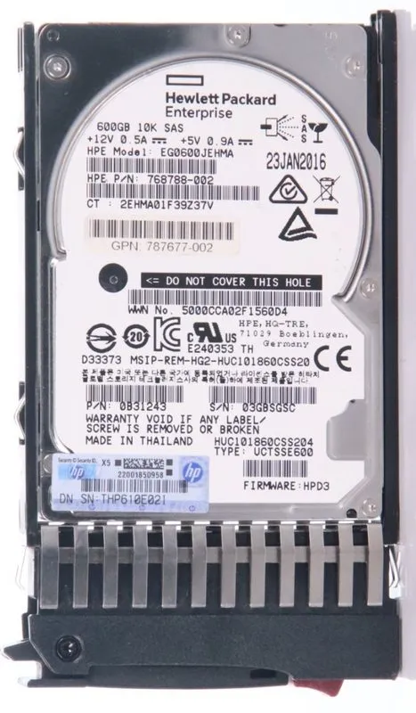 Жёсткий диск HPE EG0600JEHMA HDD 600GB SAS 12Gb/s 2.5" 10K 768788-002 512 b/s — фото лота 1