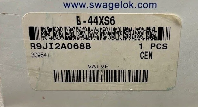 Клапан Brass swagelok valve B-44XS6 1/2 in tube OD