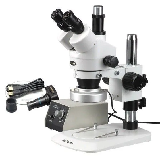 Микроскоп AmScope 7X-45X Trinocular Stereo Microscope with Aluminum 80-LED Ring