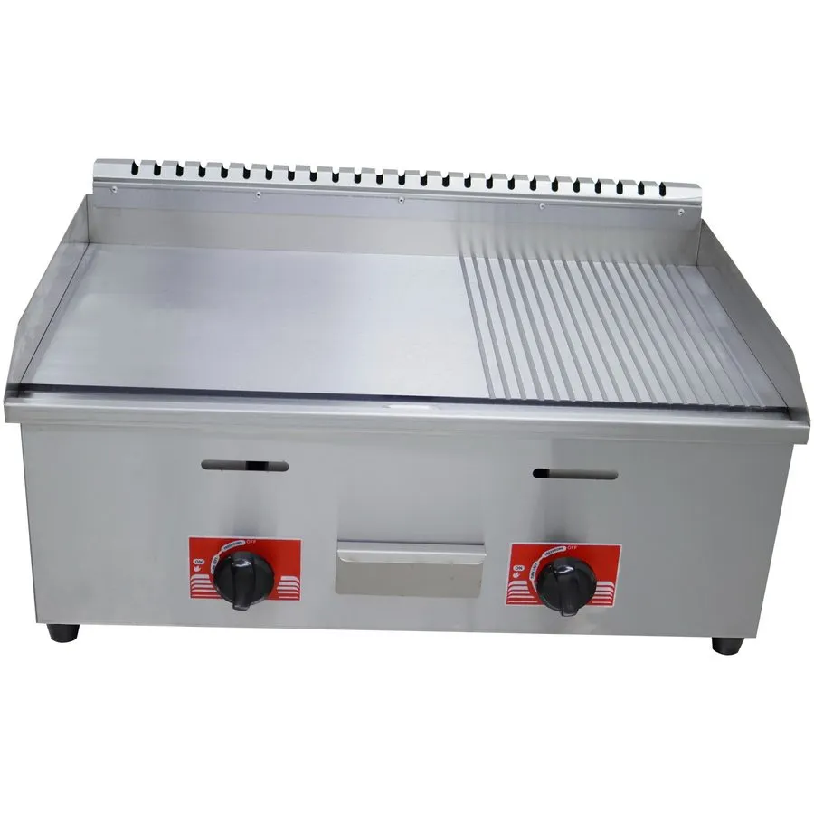 Гриль Commercial Gas Griddle Flat Top Grill Half Grooved 28" Stainless Steel 280 — фото лота 2