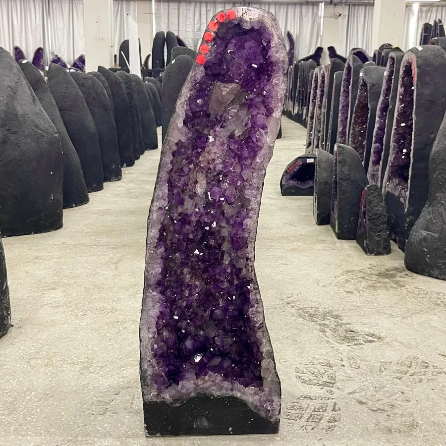Лабораторный прибор 50.16LB TOP Natural amethyst geode quartz carved crystal clu — фото лота 1