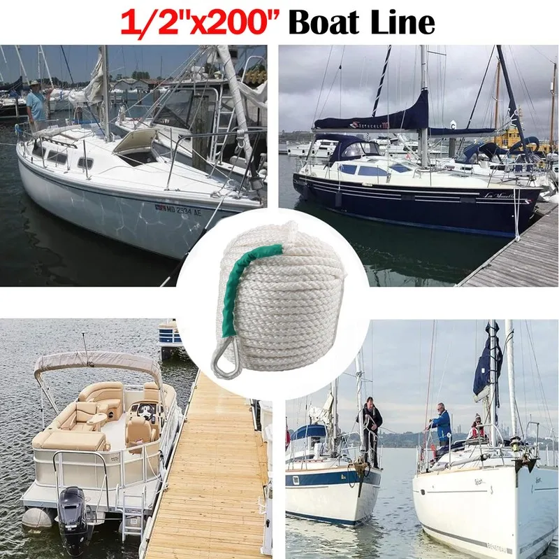 Складское оборудование 1/2"x200FT Twisted 3 Strand Nylon Anchor Rope Boat w/Thim