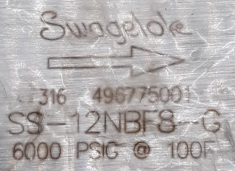 Клапан Swagelok SS-12NBF8-G high-pressure needle valve shipping