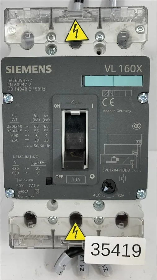 Автоматический выключатель Siemens VL160X 3VL1704-1DD33-0AA0 Circuit Breaker