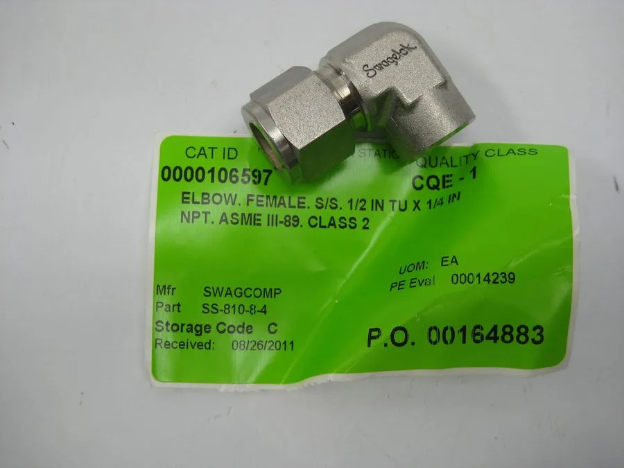 Фитинг SWAGELOK SS-810-4 ELBOW FITTING FEMALE NSNP