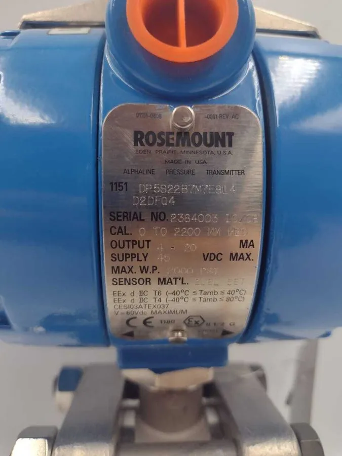 Датчик Transmissor de Pressão Rosemount 1151DP5S22B7M7E8L4D2DFQ4 — фото лота 1