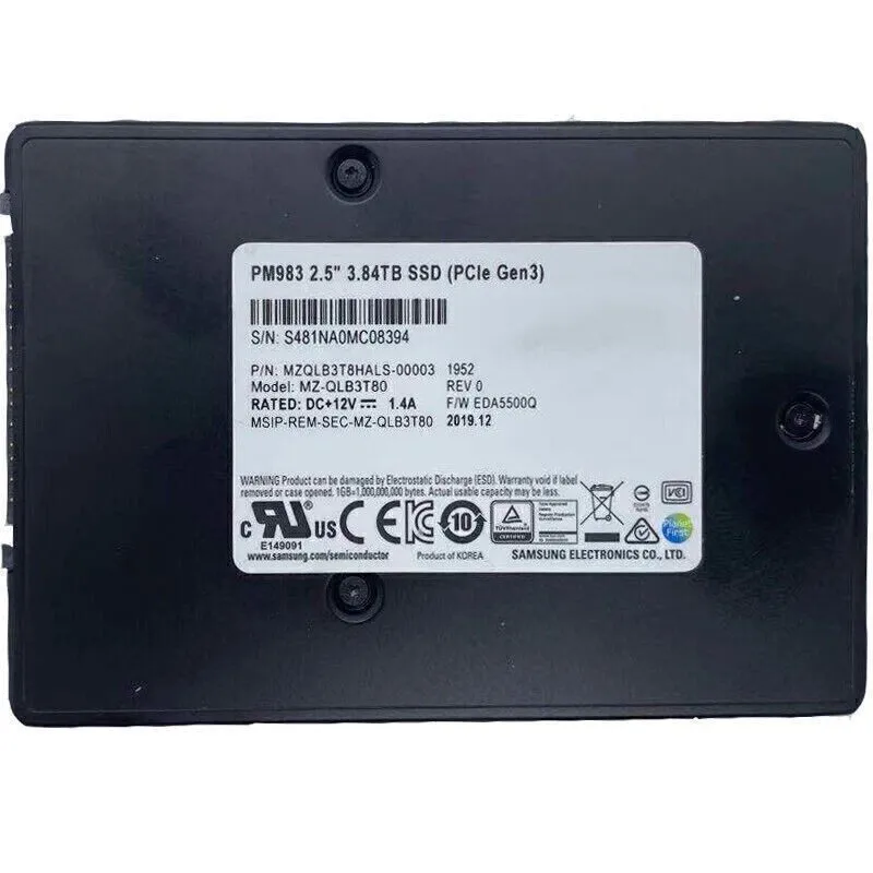SSD-накопитель Samsung PM983 MZ-QLB3T80 3.84TB NVMe MLC Mixed Use PCIe 3.0 x4 U.