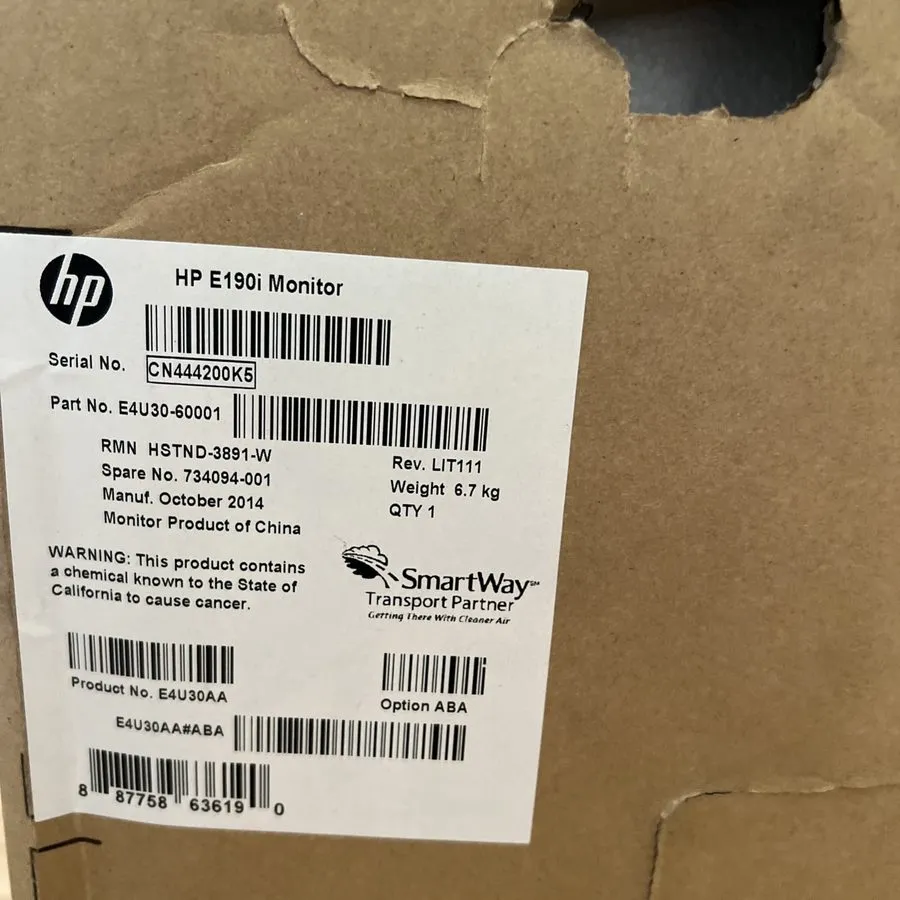 Монитор HP EliteDisplay E190i 18.9 Inch LED Backlit IPS Monitor Cracked Screen — фото лота 2