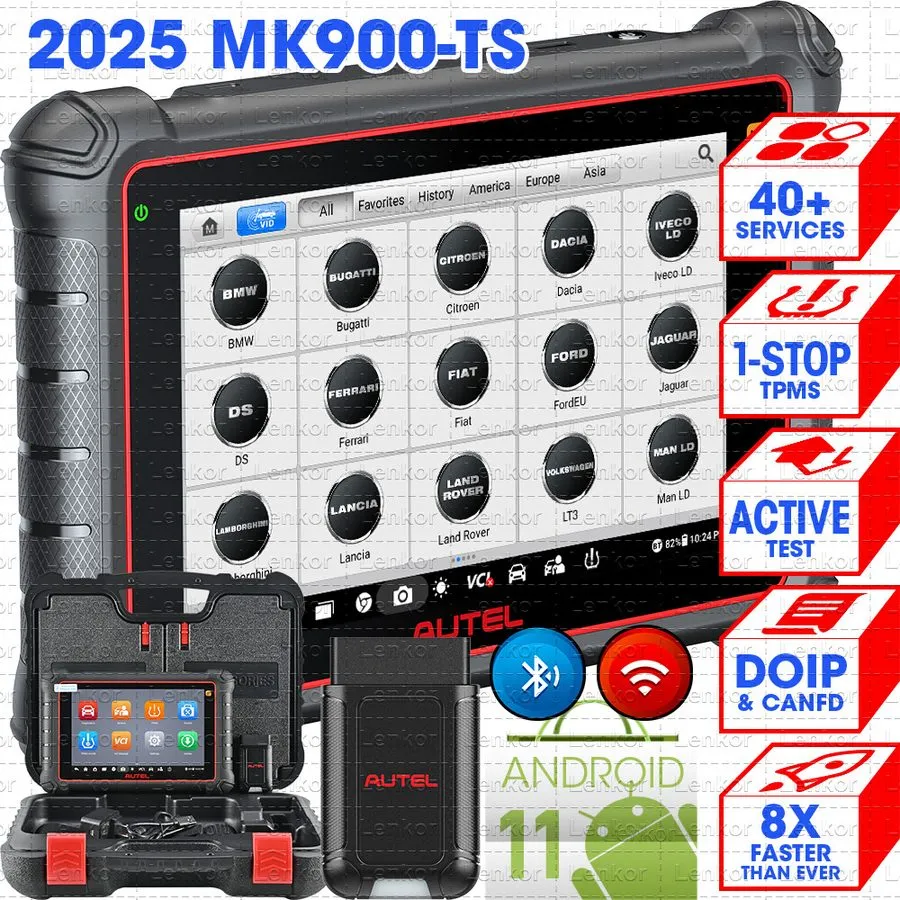 Диагностический сканер 2025 Autel Maxicom MK900 MK900-TS Full TPMS Scanner Tool