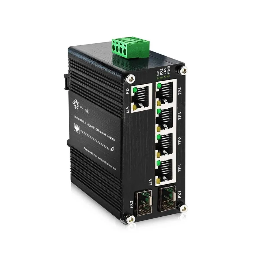 Коммутатор Industrial Gigabit PoE IN PD Switch 802.3bt PoE Passthrough Switch 5×