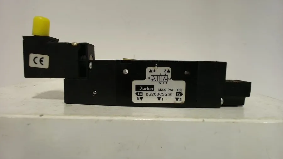 Электромагнитный клапан Parker B320BC553C Inline Pneumatic Solenoid Valve 110/12 — фото лота 1