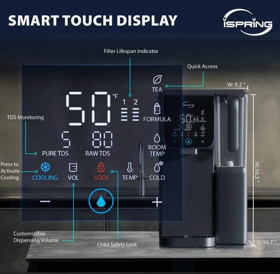 Насос iSpring RCD100HCG Hot & Cold Reverse Osmosis System Countertop, Alkaline R — фото лота 1