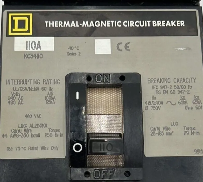 Автоматический выключатель Square D KC KC34110 3 Pole 110 Amp 480V Gray Label Ci