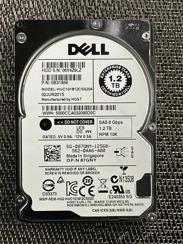 Жёсткий диск Dell 9XNF6 09XNF6 HUC101812CSS204 1.2TB 12G 10K SFF 2.5" SAS HDD HA — фото лота 1