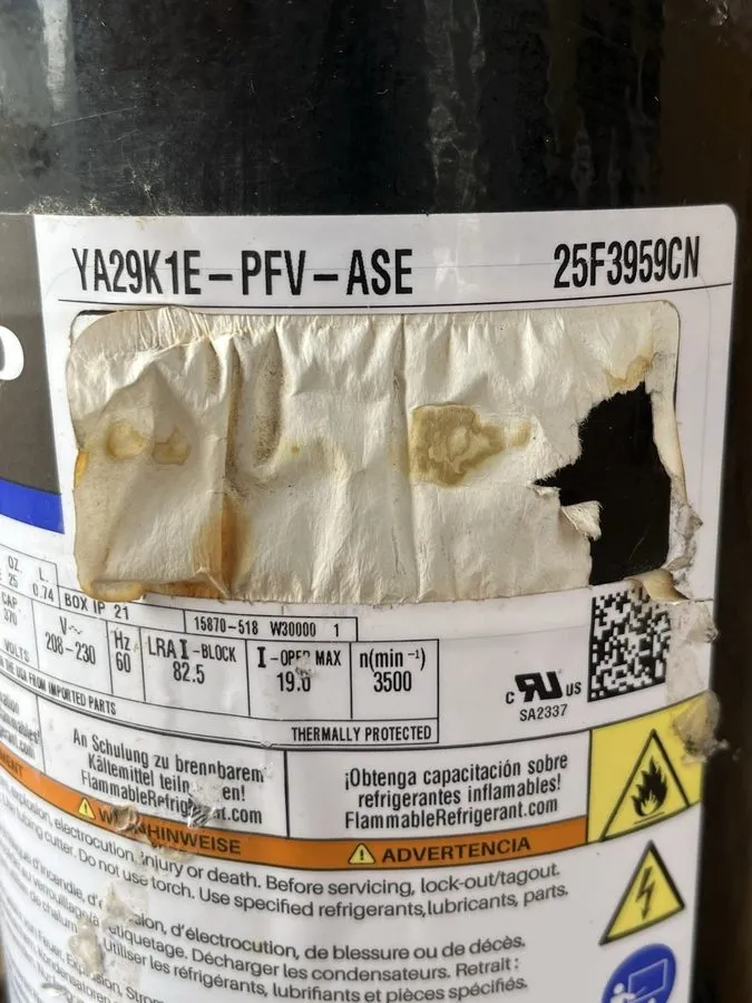 Компрессор Copeland YA29K1E-PFV-ASE Scroll Compressor HVAC CONDITION