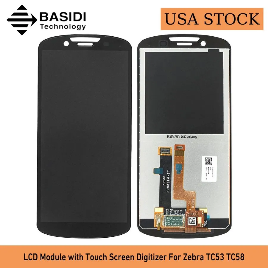 Терминал сбора данных US SHIP LCD Display Touch Screen Digitizer для Zebra TC53 