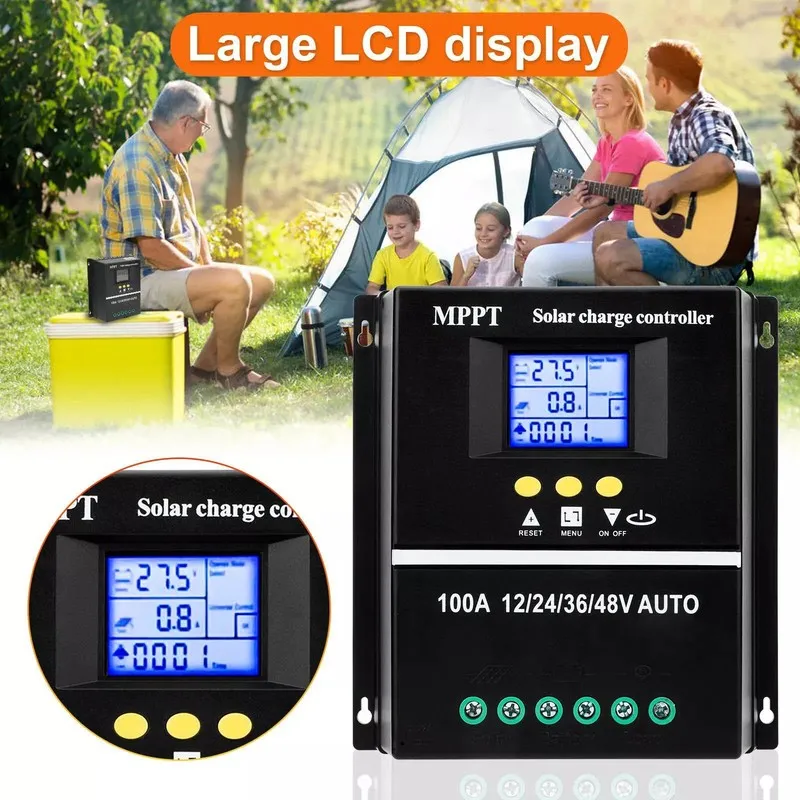Аккумулятор 2X 4000W 100A MPPT Solar Charge Controller 12V/24V/36V/48V Battery P