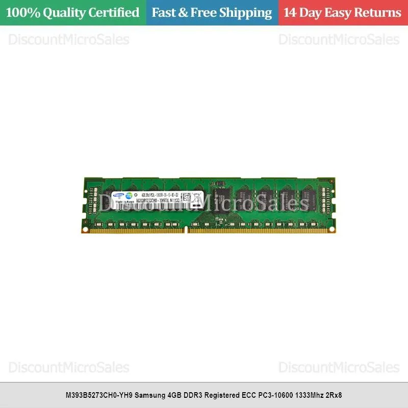 Модуль памяти Samsung 4GB RAM DDR3-1333 2Rx8 PC3L-10600R ECC REGISTERED M393B527