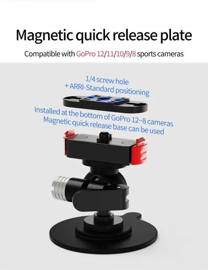Вакуумная присоска Magnetic Nano Suction Cup with Quick Release для DJI Action 5 — фото лота 2