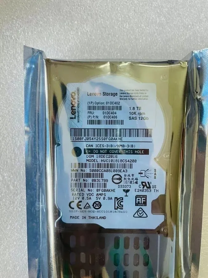Жёсткий диск Lenovo Storage 01DC402 01DC406 01DC404 1.8TB 10K SAS 12G HDD Hard D