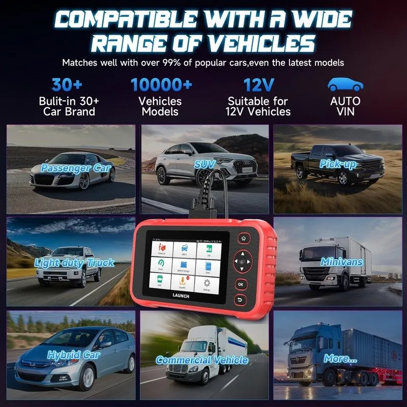 Диагностический сканер 2026 LAUNCH CRP129I Car OBD2 Scanner Engine ABS SRS SAS T