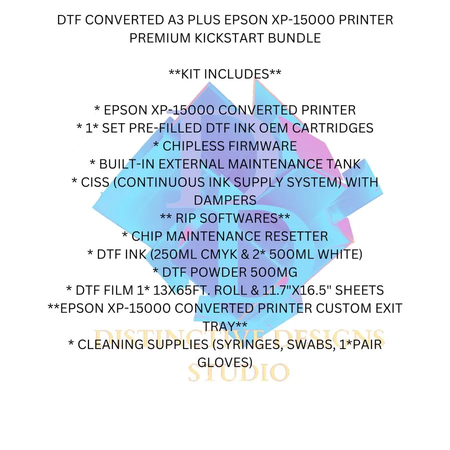 Принтер DTF PRINTER CONVERTED XP-15000 EPSON A3+ 13" Premium DTF Kickstart Bundl