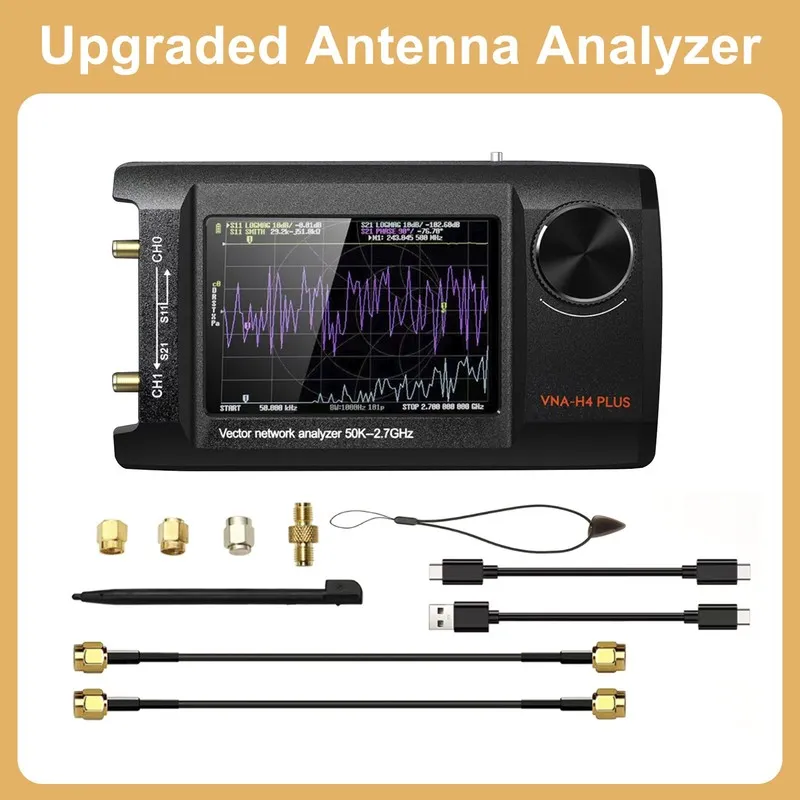 Анализатор цепей Network Analyzer NanoVNA-H4 4" LCD 50KHz~1.5GHz VNA HF VHF UHF 