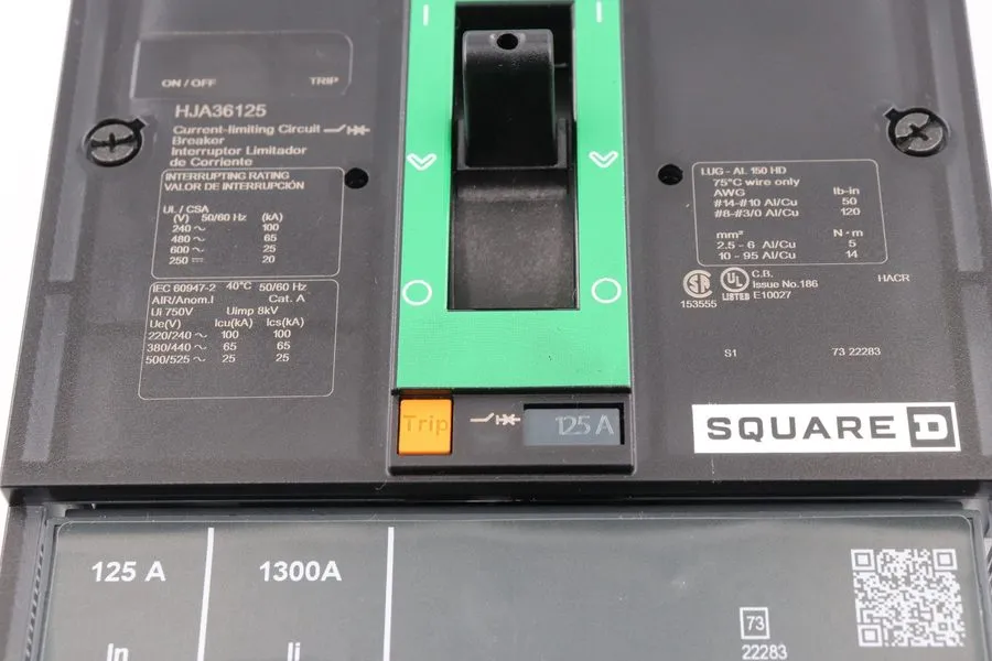 Автоматический выключатель HJA36125 3Pole 125Amp 480/600Volt I-Line Square D HJA