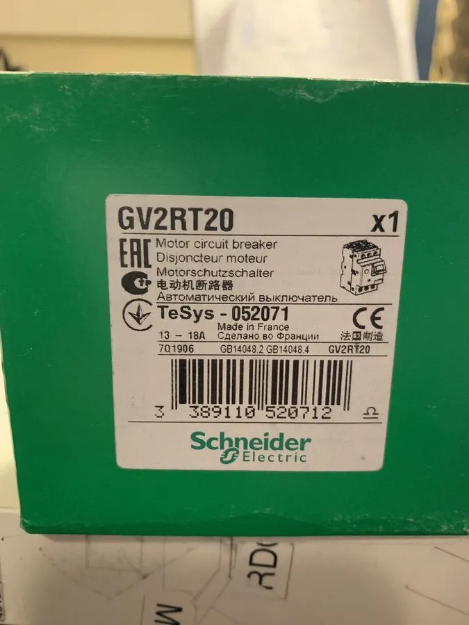 Автоматический выключатель Schneider GV2RT20 Motor Protection Circuit Breaker 13