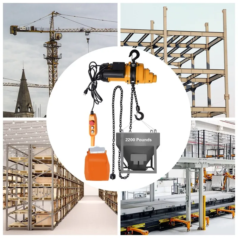 Таль 2200LBS/1100LB Electric Chain Hoist Single Phase Hoist Crane 10 FT Chain 11