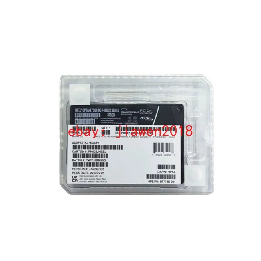 SSD-накопитель Intel Optane P4800x 375GB SSD U.2 NVME PCIE HP SSDPE1K375GAP1 Sol