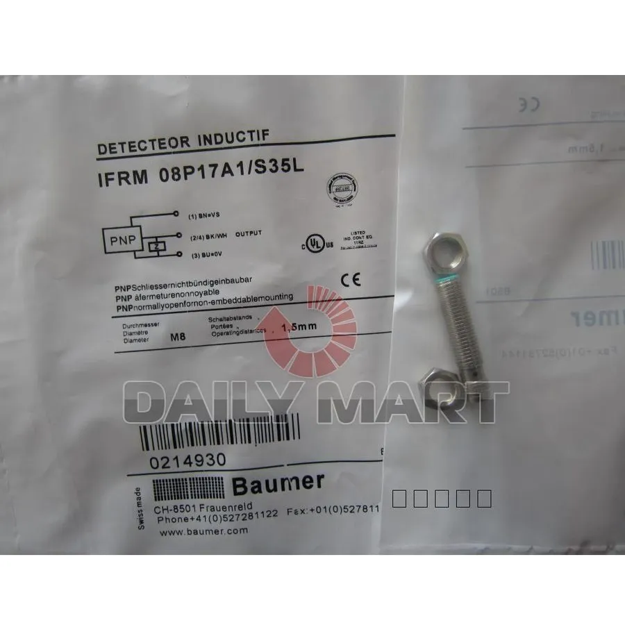 Датчик приближения Baumer IFRM 08P17A1/S35L 10-30 VDC Inductive Proximity Sensor