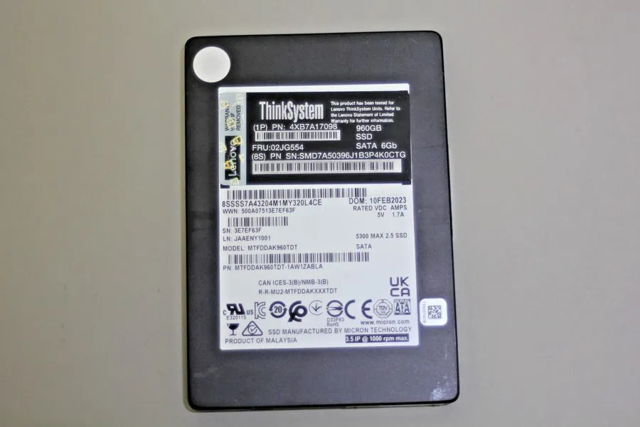 SSD-накопитель MICRON 5300 960GB 2.5" SATA SSD MTFDDAK960TDT Lenovo 4XB7A17089 1