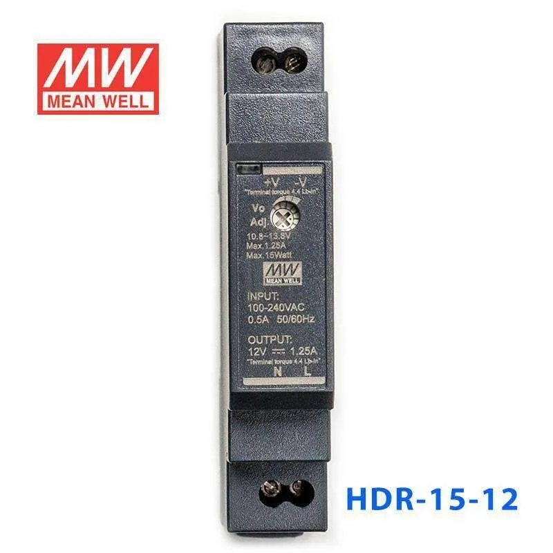 Блок питания Mean Well HDR-15-12 Power Supply 15W 12V 1.25A DIN Rail Olympian LE