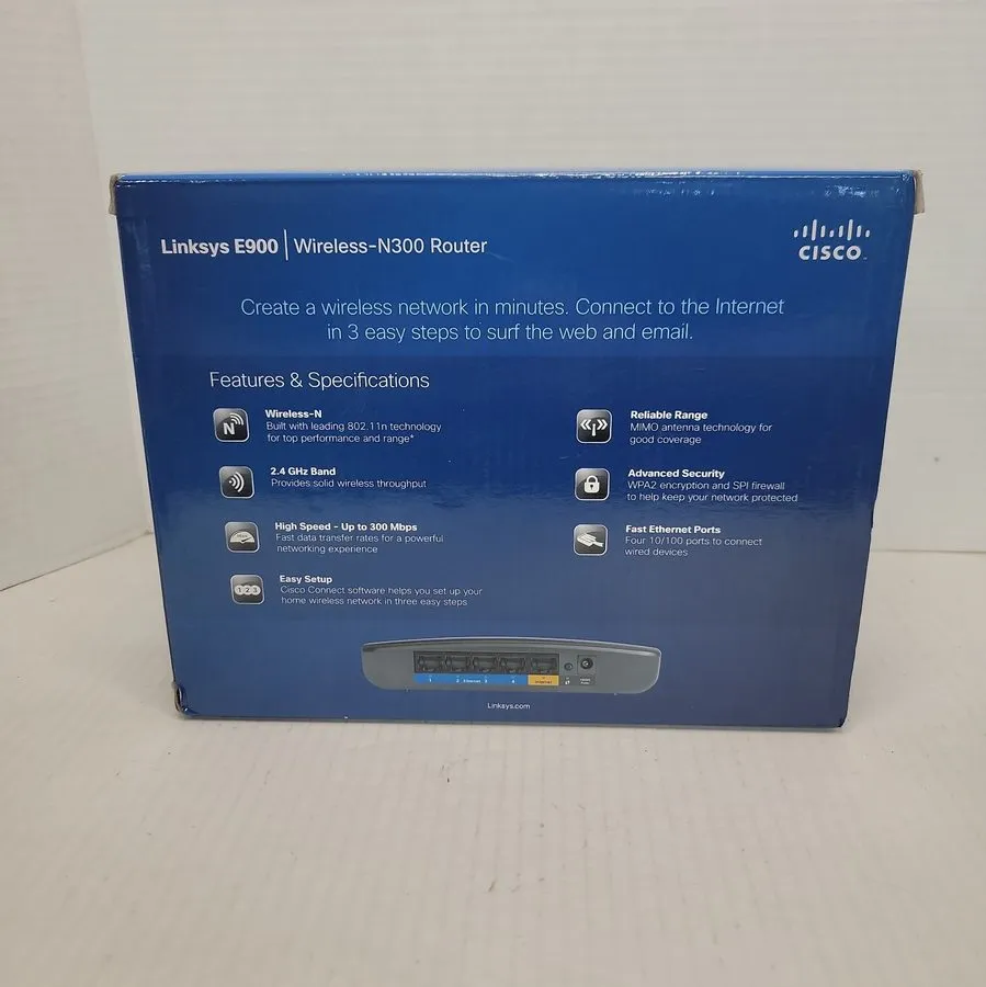 Маршрутизатор Cisco Linksys E1200 Wireless-N300 Wi-Fi Router With 4 Port Switch — фото лота 2