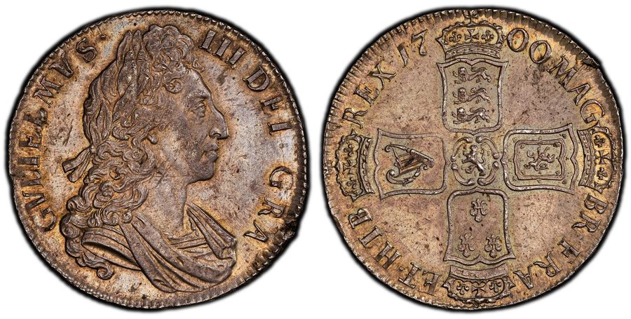 Лабораторный прибор England William III 1700 AR Crown. PCGS MS63 DVODECIMO S-347