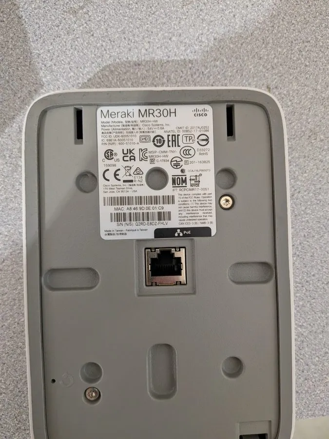 Точка доступа Wi-Fi Cisco Meraki MR30H Wireless Access Point 4 Port POE Cloud Ma