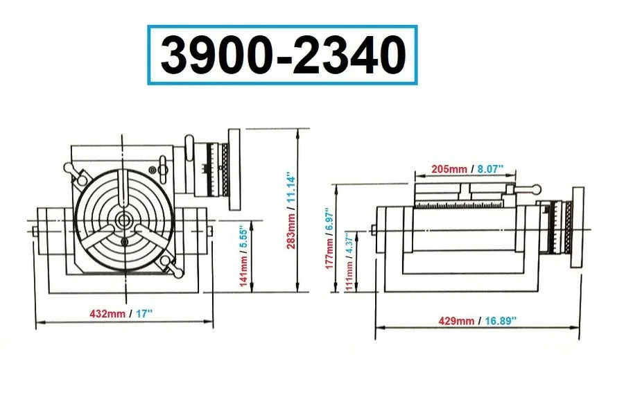 Поворотный стол VERTEX PRO-SERIES 8" TILTING ROTARY TABLE (3900-2340) — фото лота 1