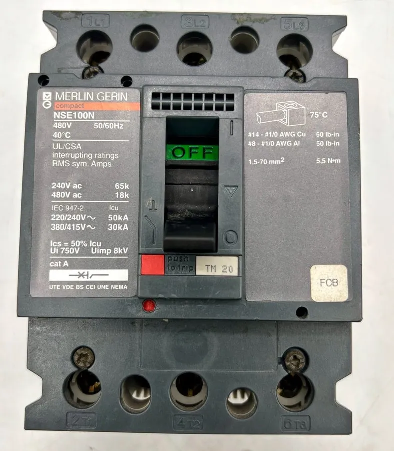 Автоматический выключатель MERLIN GERIN NENL34050 CIRCUIT BREAKER 50 A 3P 480V N