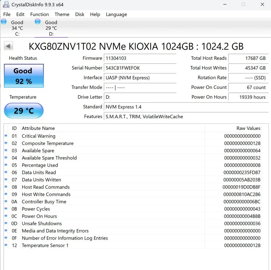 SSD-накопитель Kioxia 2280mm NVMe 1TB M.2 NVMe Gen 4.0 x 4 SSD KXG80ZNV1T02 — фото лота 2
